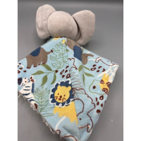 Petite L'amour Elephant Plush Lovey Security Blanket Sherpa - Picture 3 of 5